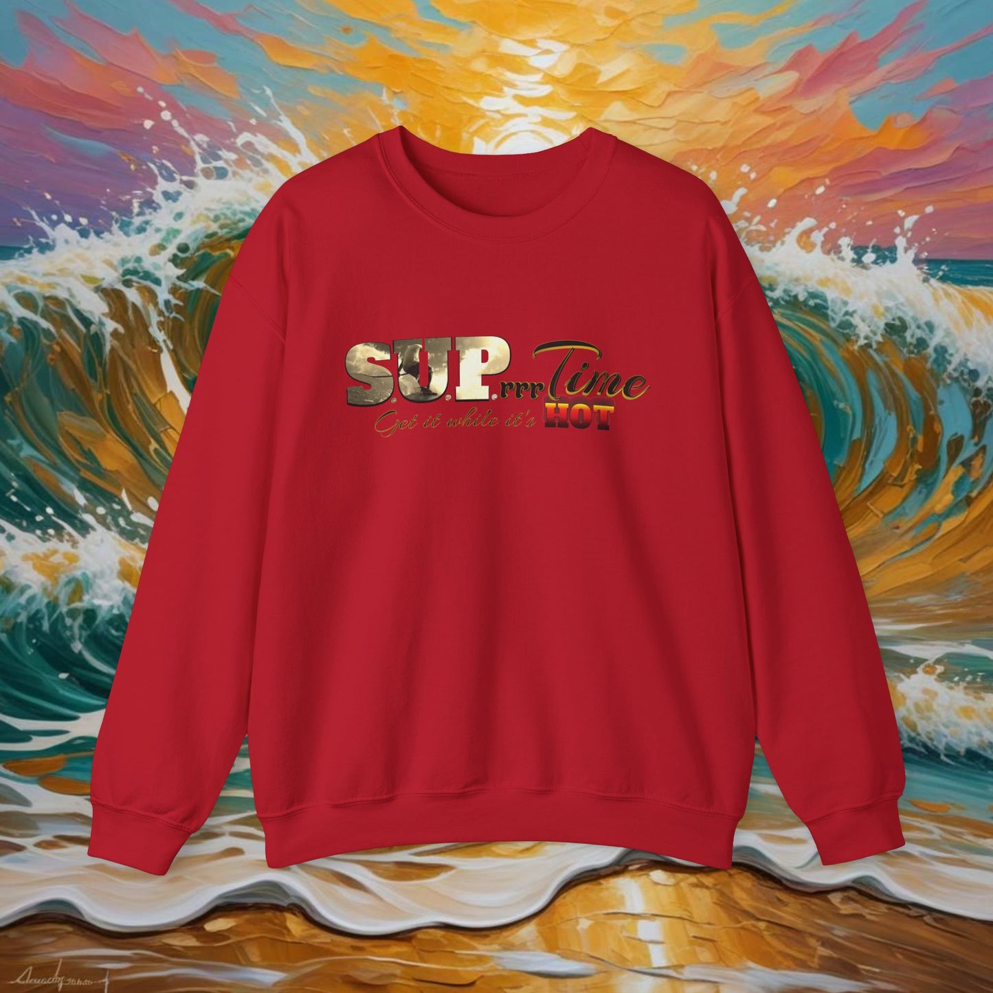 SUPrrrTime Crewneck Sweatshirt: Paddle Surf Clothing for All Seasons