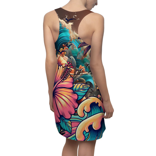 Women's Dress Postmodern Hibiscus Aloha Dress