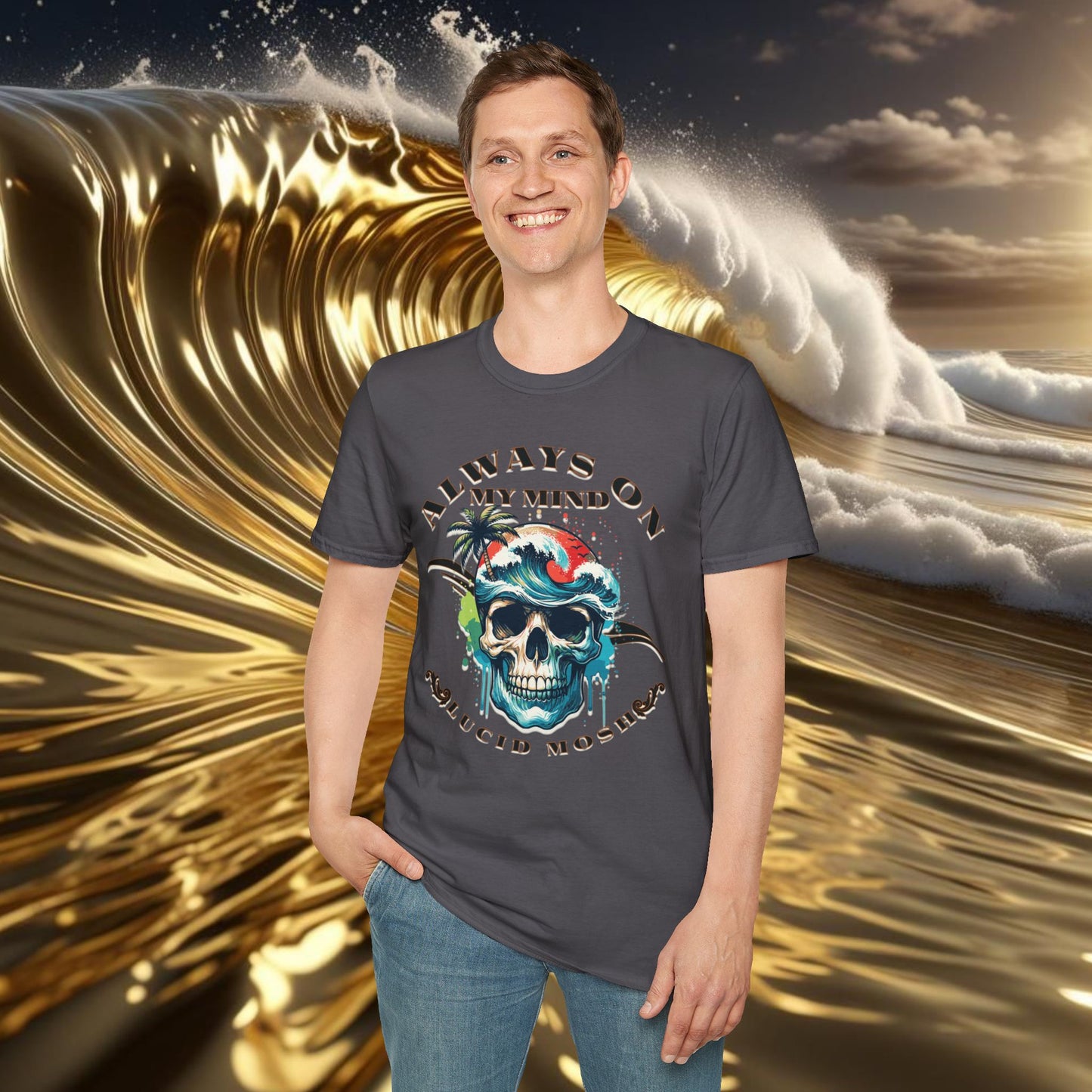 Always On My Mind, Surf T-Shirt by LUCID MOSH