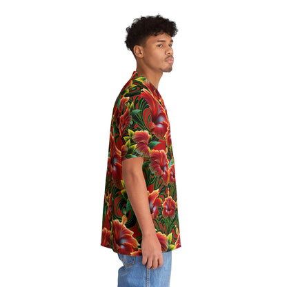 Sunset Fire Red Hibiscus Aloha Attire by LUCID MOSh