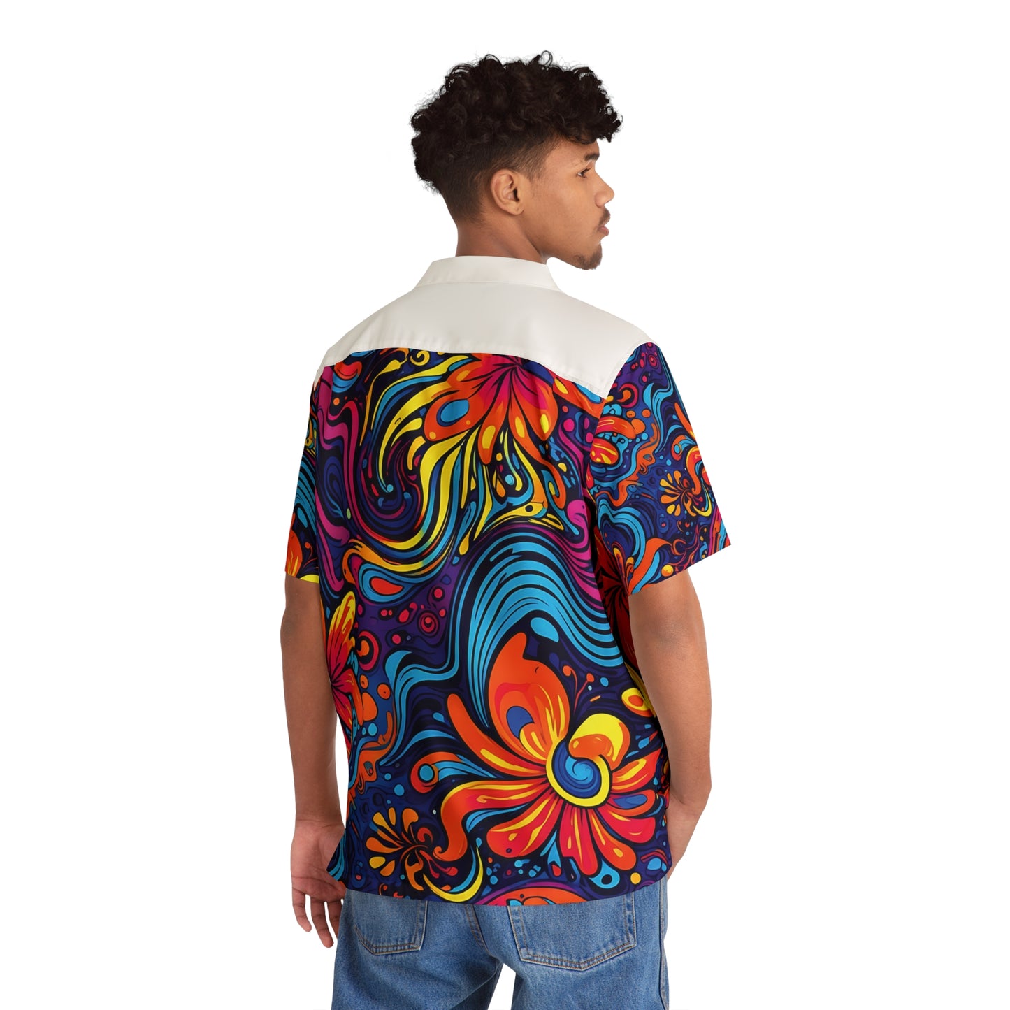 Groovy 70's Retro Aloha Bowler Shirt,