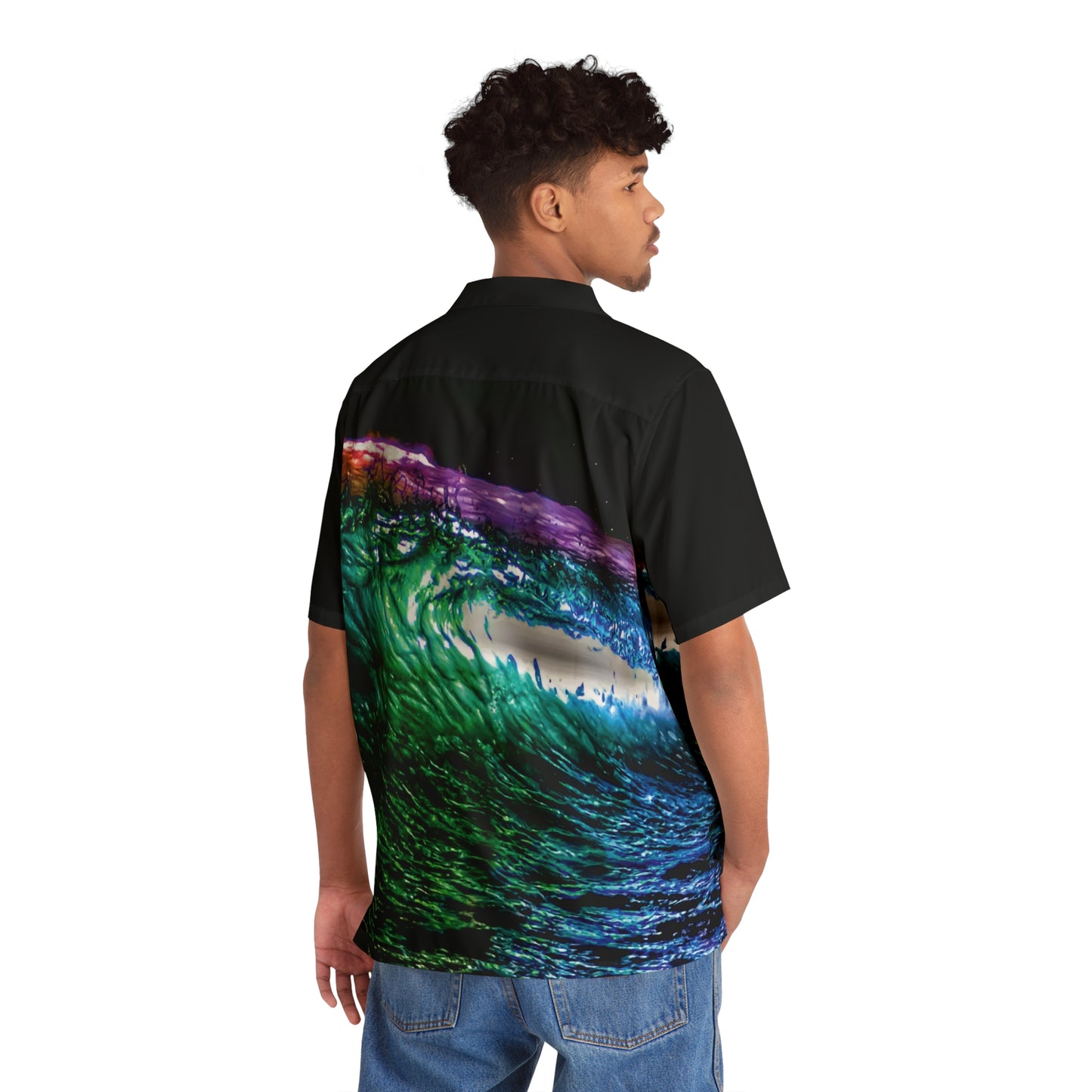 Authentic Night-Ops Summer Wave Print, Aloha Shirt by LUCID MOSh