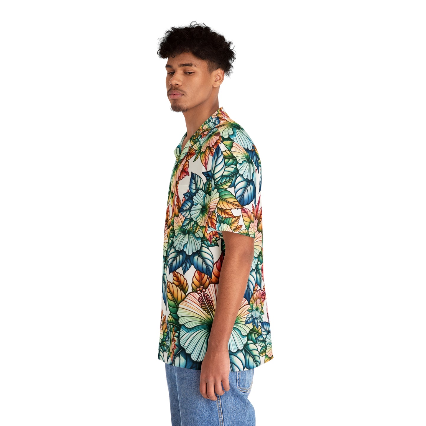 The Rainbow Hibiscus Aloha Shirt by LUCID MOSh