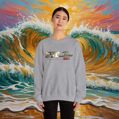 SUPrrrTime Crewneck Sweatshirt: Paddle Surf Clothing for All Seasons