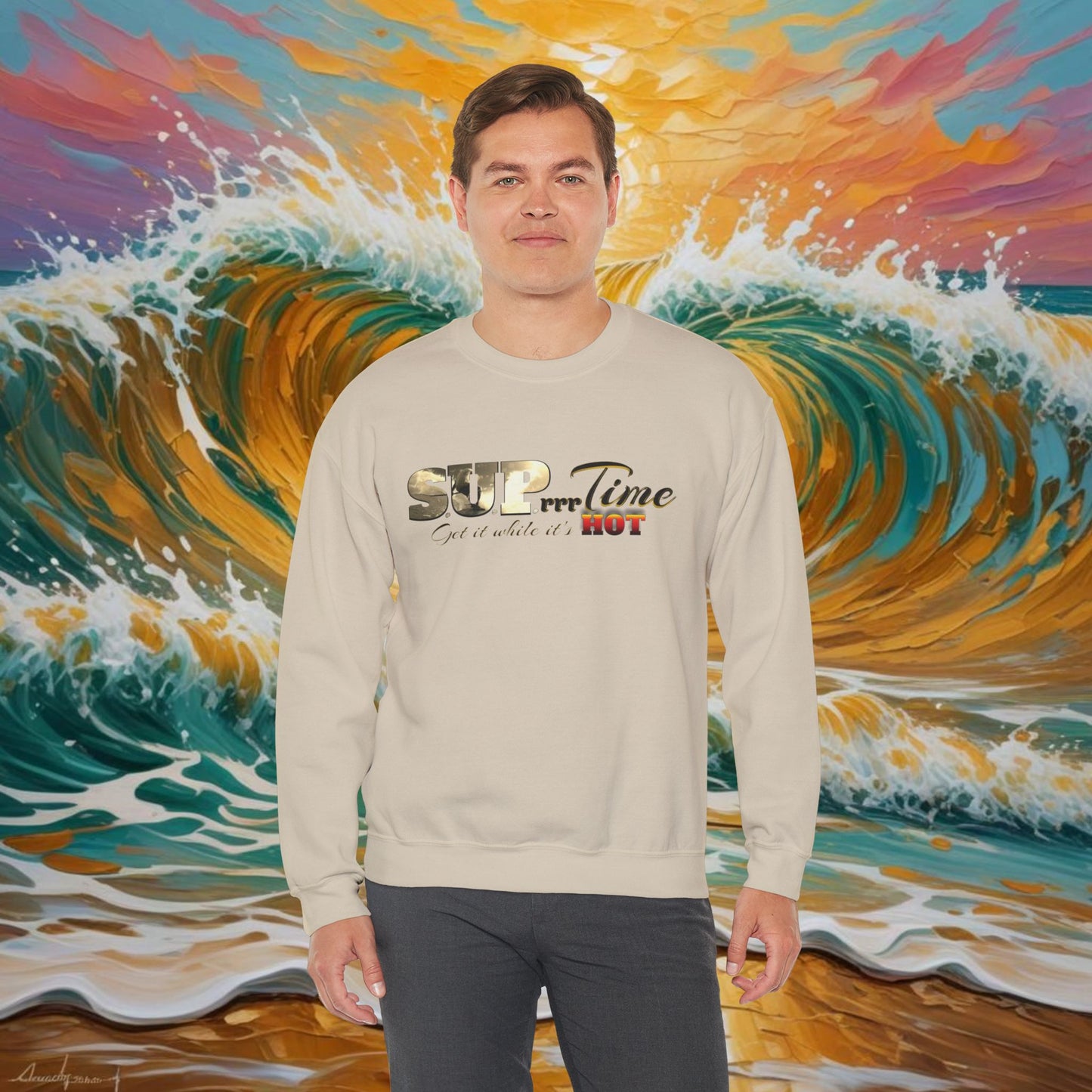 SUPrrrTime Crewneck Sweatshirt: Paddle Surf Clothing for All Seasons