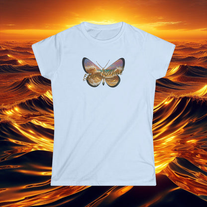 LUCID MOSh Butterfly Gold Ocean at Sunrise Design Women's Tee: A Stylish and Inspiring Way to Embrace Nature's Transformative Power