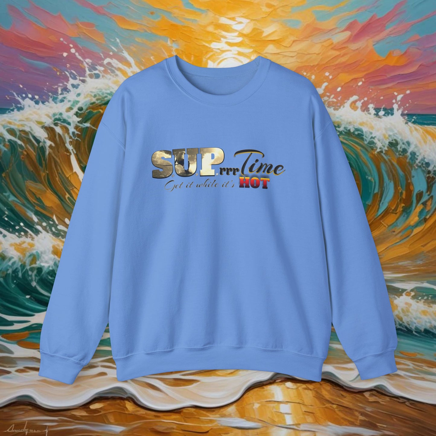 SUPrrrTime Crewneck Sweatshirt: Paddle Surf Clothing for All Seasons