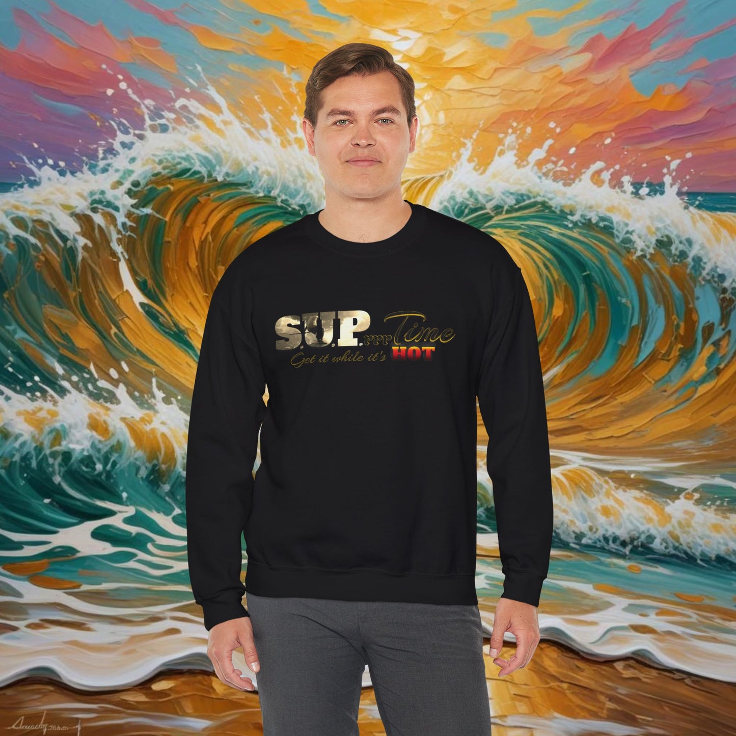 SUPrrrTime Crewneck Sweatshirt: Paddle Surf Clothing for All Seasons