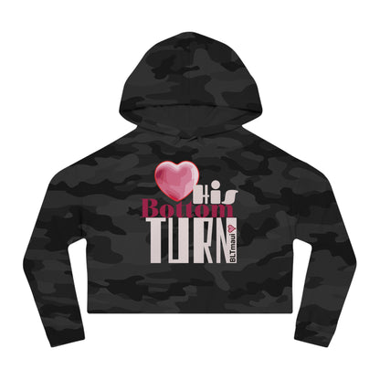 Women's Cropped Hoodie Love His Bottom