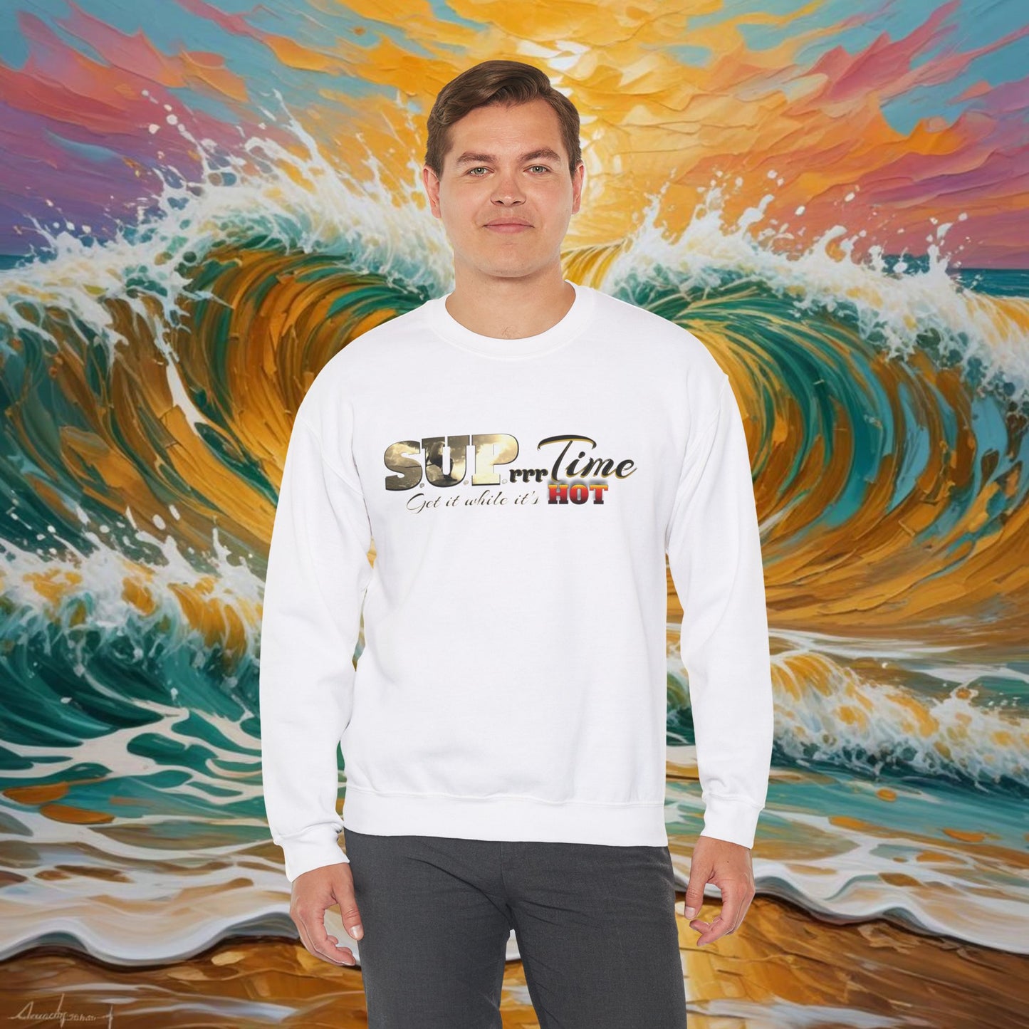 SUPrrrTime Crewneck Sweatshirt: Paddle Surf Clothing for All Seasons