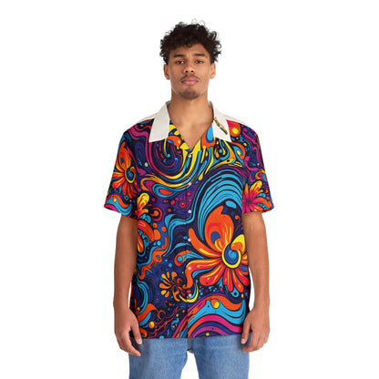 Groovy 70's Retro Aloha Bowler Shirt,