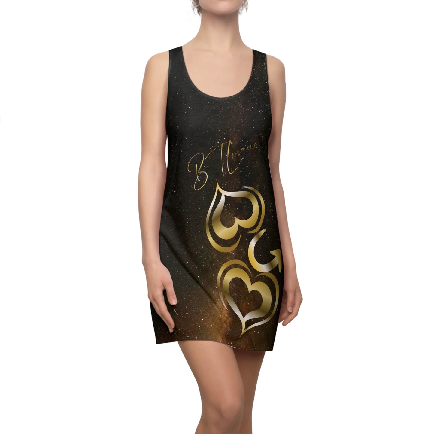 BTLmaui, Golden Love Nights Women's Cut & Sew Racerback Dress