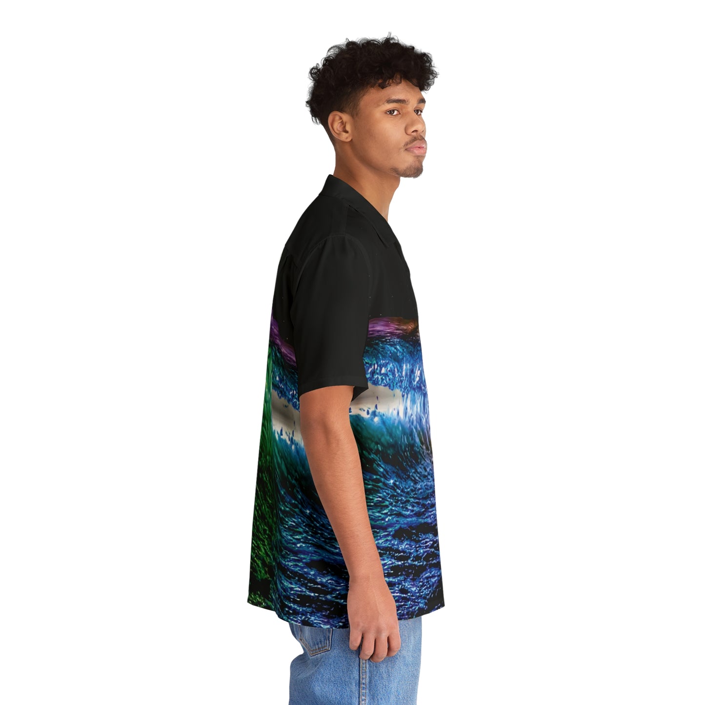 Authentic Night-Ops Summer Wave Print, Aloha Shirt by LUCID MOSh