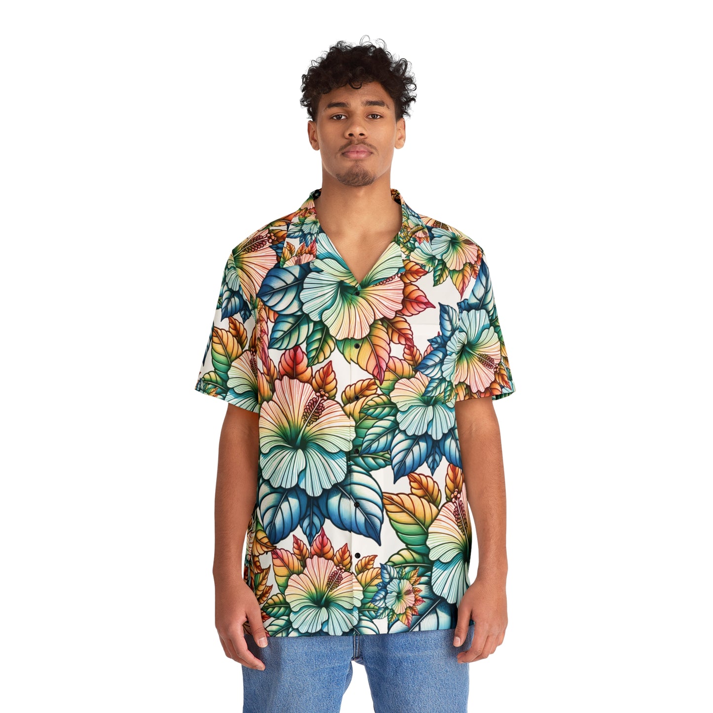 The Rainbow Hibiscus Aloha Shirt by LUCID MOSh