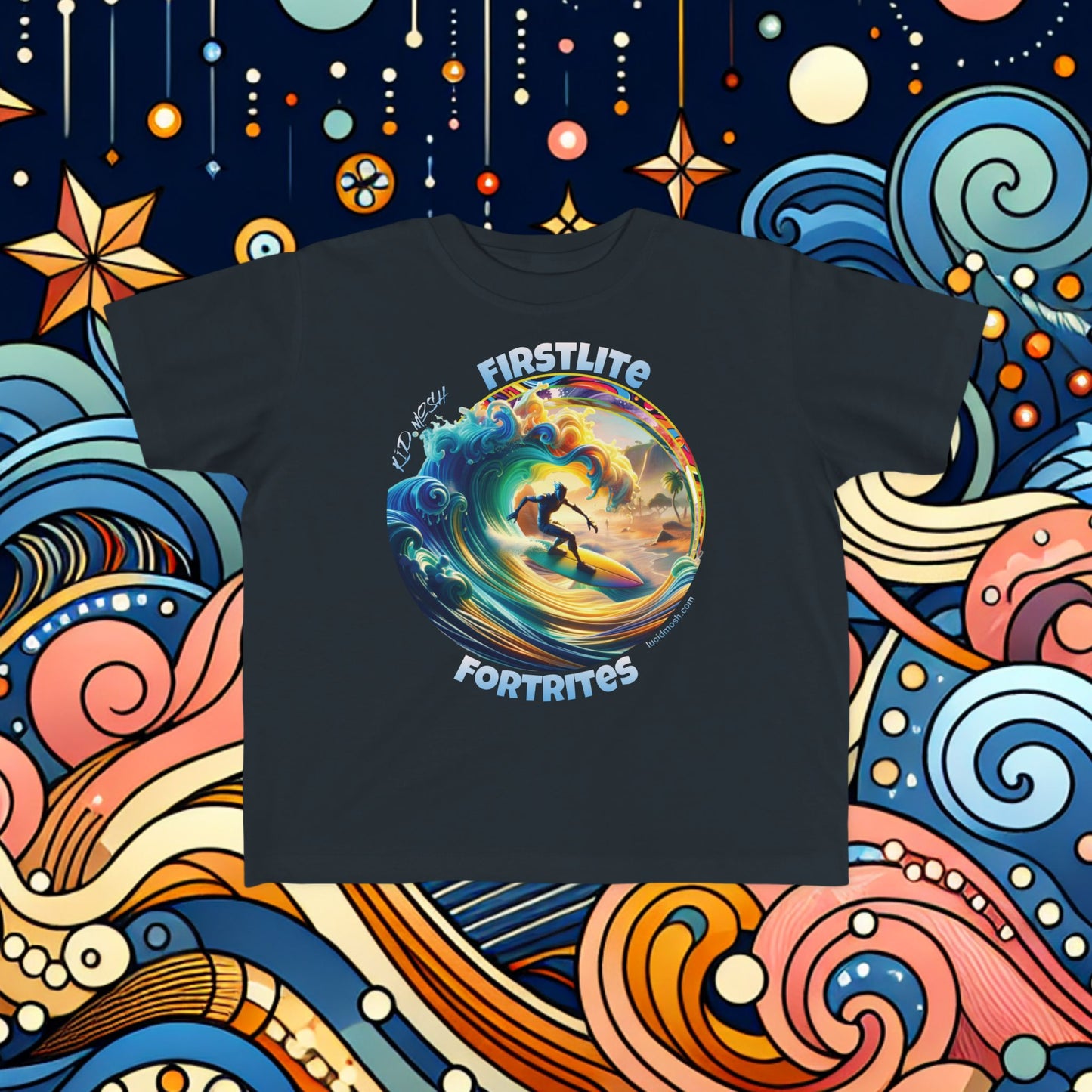 A Fine Tee for a Little Surfers: "Firstlite Fortrites" KIDS MOSh, LUCID MOSh