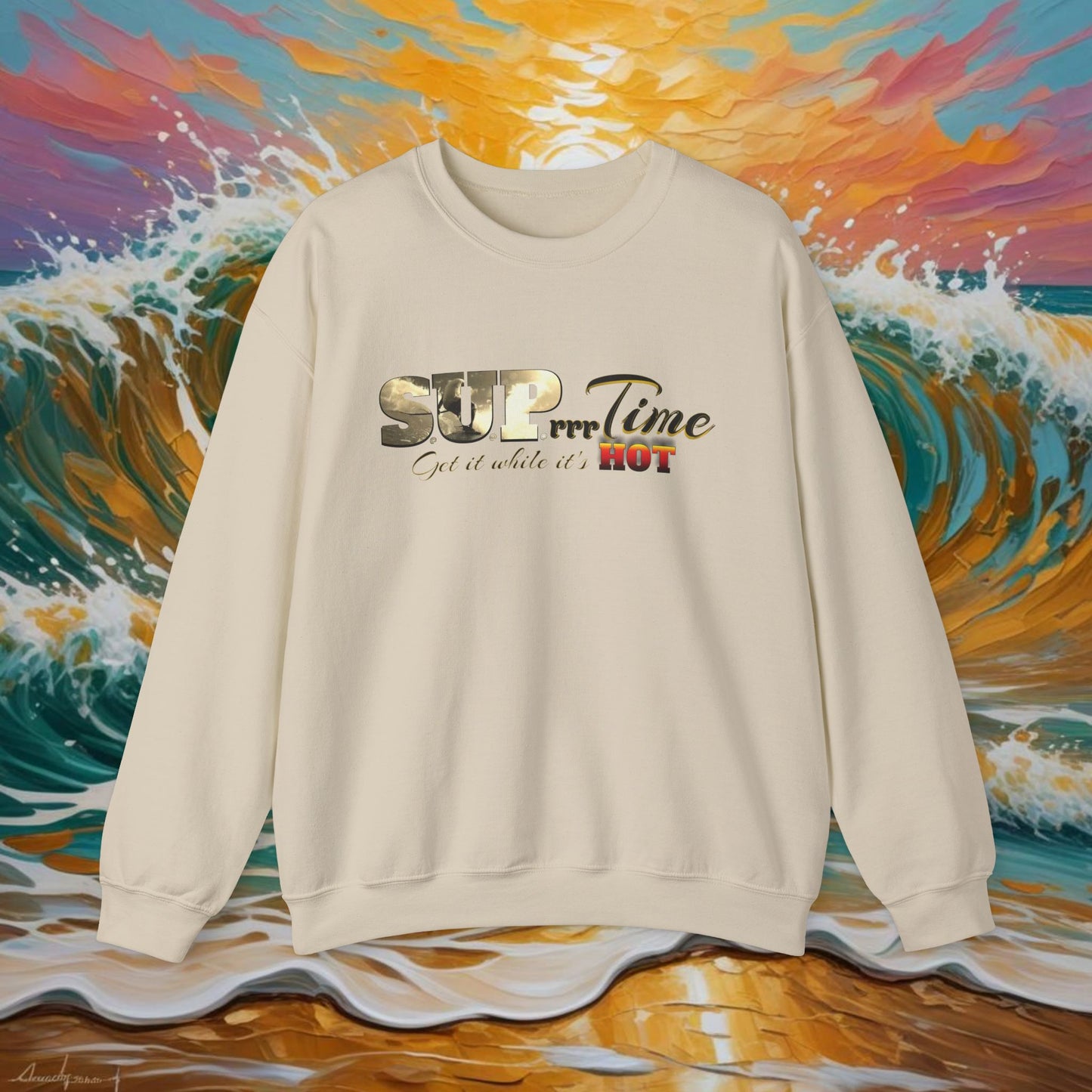 SUPrrrTime Crewneck Sweatshirt: Paddle Surf Clothing for All Seasons