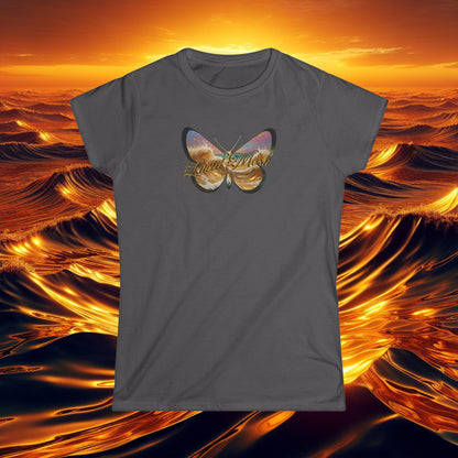 LUCID MOSh Butterfly Gold Ocean at Sunrise Design Women's Tee: A Stylish and Inspiring Way to Embrace Nature's Transformative Power