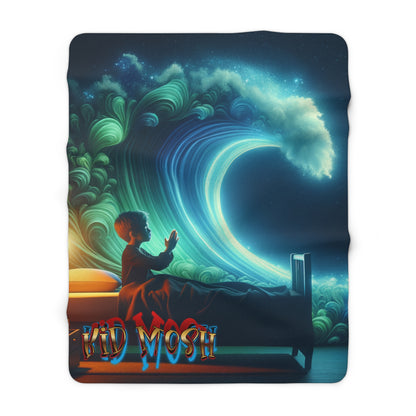 Sherpa Fleece Blanket - pray for surf KID MOSh