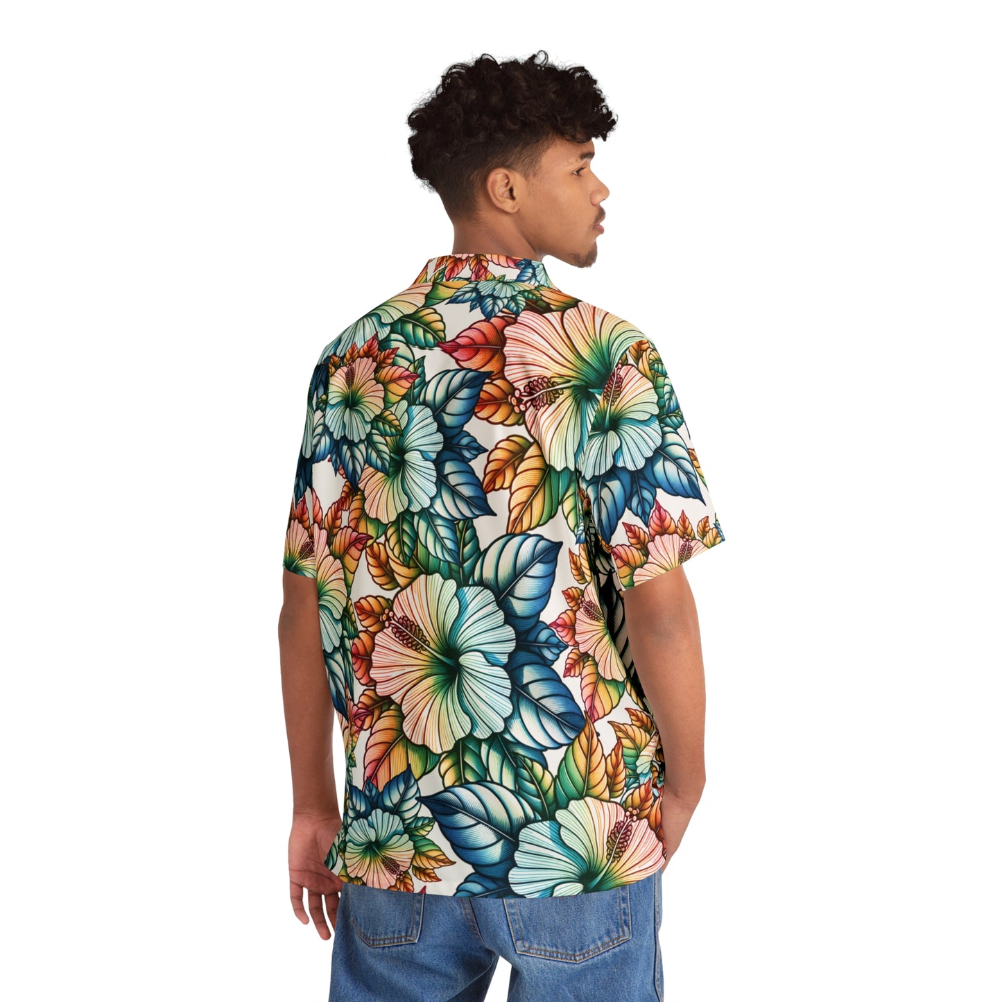 The Rainbow Hibiscus Aloha Shirt by LUCID MOSh