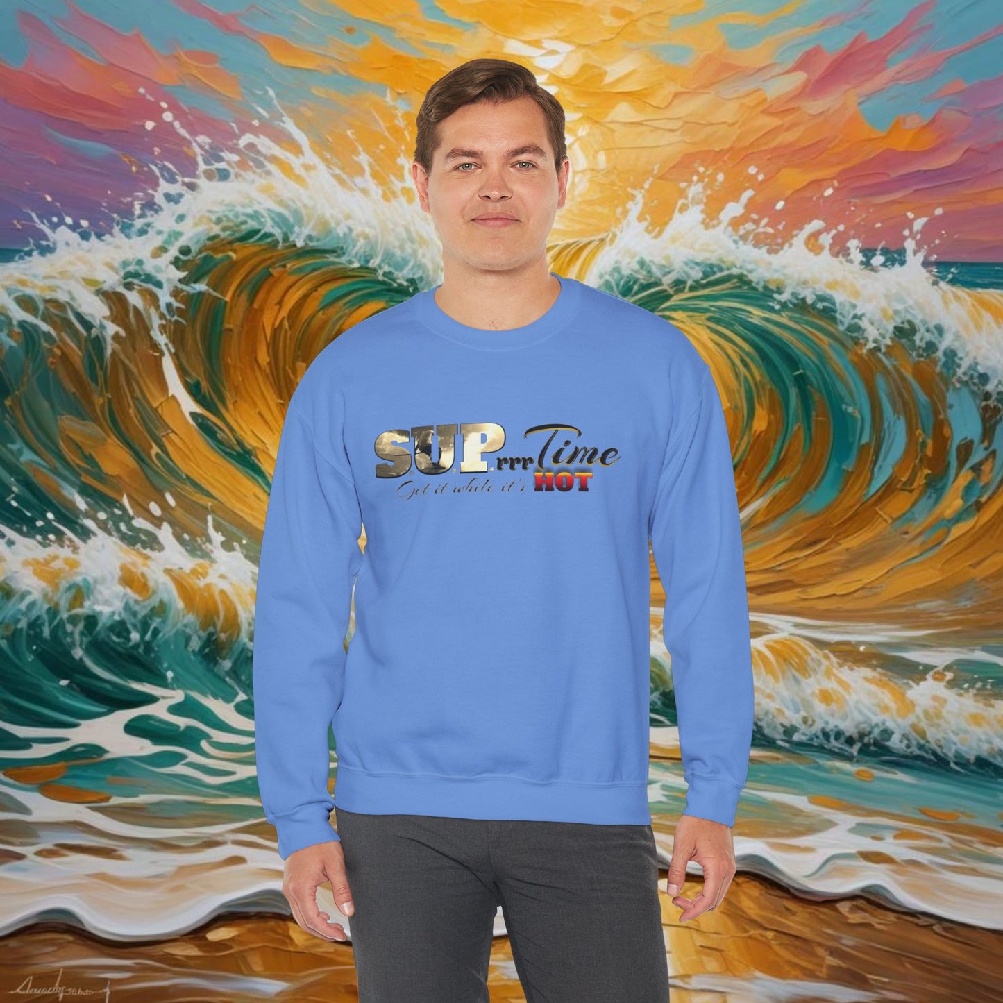 SUPrrrTime Crewneck Sweatshirt: Paddle Surf Clothing for All Seasons