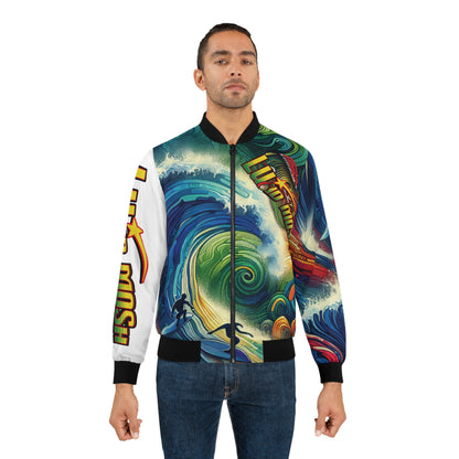 "Wave Magic" Men's Bomber Jacket by LUCID MOSH