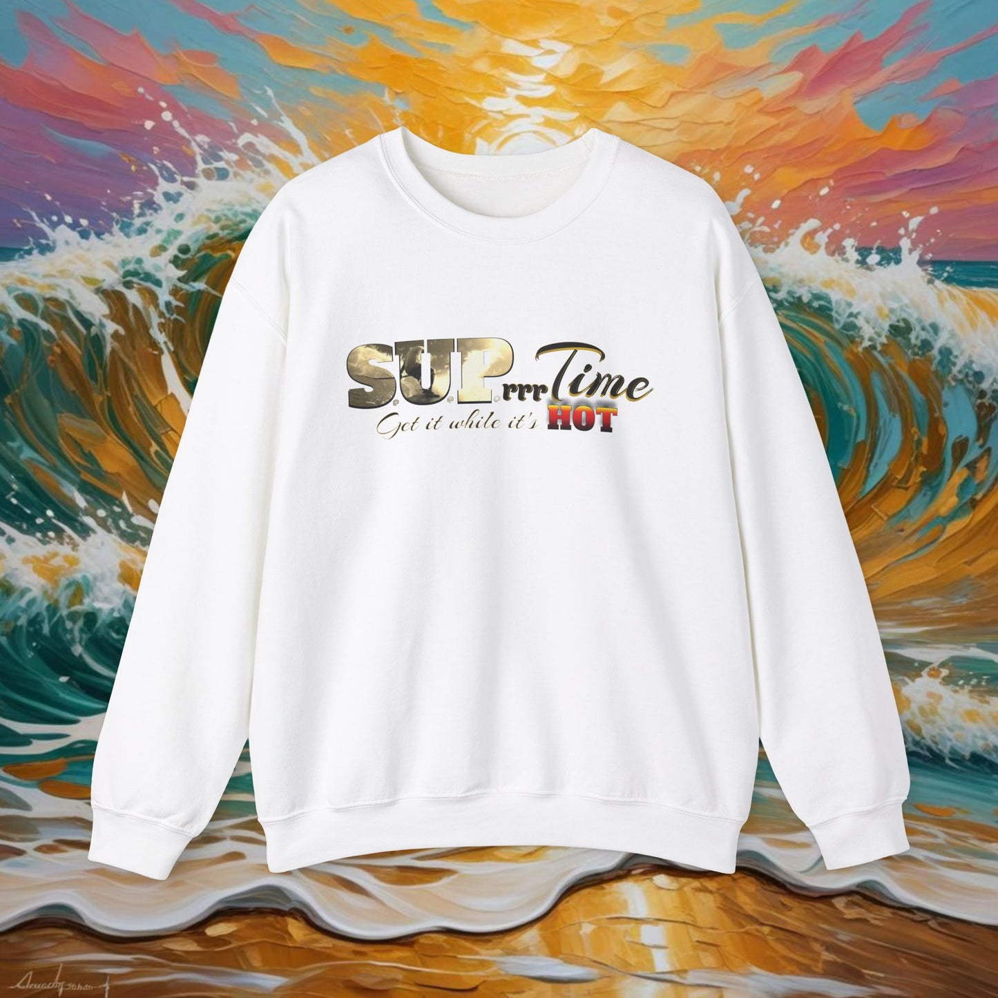 SUPrrrTime Crewneck Sweatshirt: Paddle Surf Clothing for All Seasons